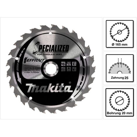 B-62985 Disco sierra circular , Efficut T.C.T, 165 x 20 mm, 25 D (1/5)