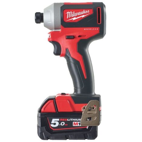 Llave de impacto Milwaukee Batería M18 BLID2-502X de 18 V y 5 Ah
