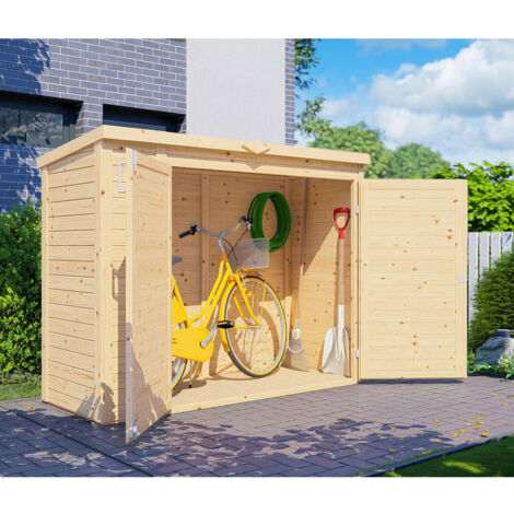 Armoire de jardin bois Bertilo 14mm Multibox 3 avec plancher 1,54m² naturel