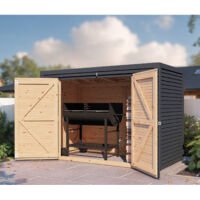 Abri vélos bois Bertilo Fineline 18mm 208 x 103 cm anthracite