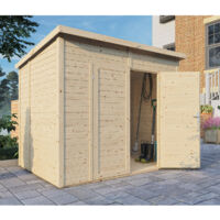 Abri de jardin bois Bertilo 19mm Timmo 4 avec plancher 4,16m² natural