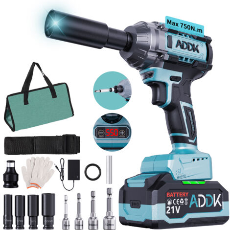 Avvitatore A Impulsi A Batteria Avvitatore A Impulsi 21V Sundpey 800 N.m - Brushless Con 2 Batterie 4000mAh, 6 Bussole 1/2 Avvitatore Impulsi 1/2 Per Auto - Foto 6