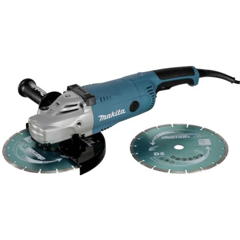 Makita GA9020RFK3 Smerigliatrice Angolare 2200 W 230 mm 6600 rpm Set con 2 Dischi Diamantati e Valigetta (1/4)