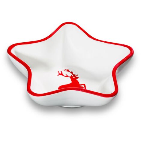 Ceramica Gmundner Cervo rosso rubino, ciotola a stella (L 14 cm) (1/3)