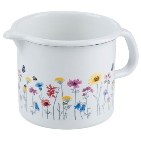 Riess Casseruola Smaltata Con Beccuccio, 16 Cm - 1,0 Litri, Colore Natural Blue Dark, Tradizione Austriaca Dal 1550
