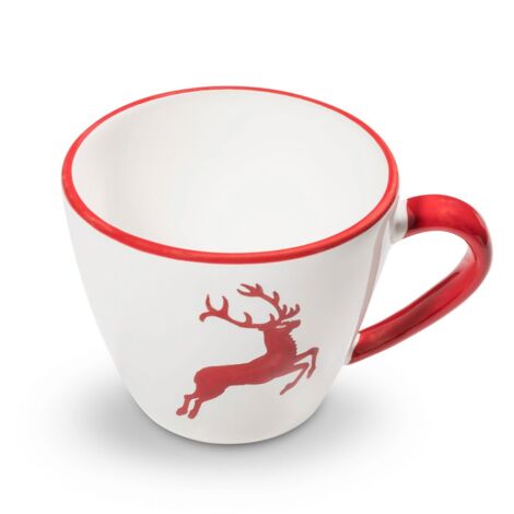 Gmundner Keramik Tazza Da Caffè Cervo Rosso Bordeaux – 0,2 L, Fatto A Mano In Austria