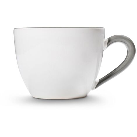 Gmundner Ceramics Heart Grey, taza de té con platillo Maxima (18cm