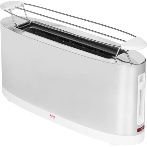 Alessi SG68 Tostador de Diseño con Rejilla para Bollos, Acero Inoxidable y PC, Blanco (1/4)