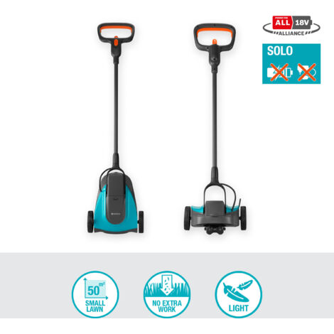 GARDENA Cortacésped batería para jardines pequeños HandyMower 22 cm de ancho de corte, recomendable para jardines de hasta 50 m², 18V POWER FOR ALL cargador y batería no incluidos (14620-55) (1/5)