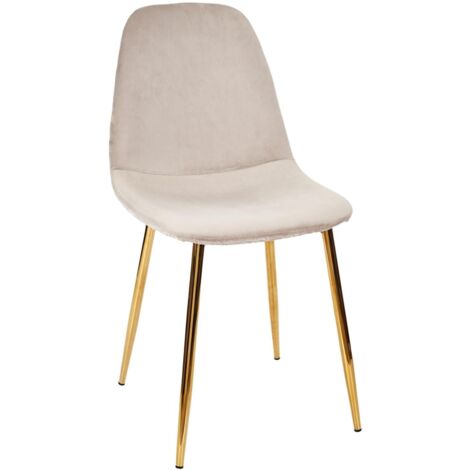 Lot de 4 chaises scandinaves avec pieds dorés – Revêtement élégant – Confort optimal pour décoration intérieure (1/5)