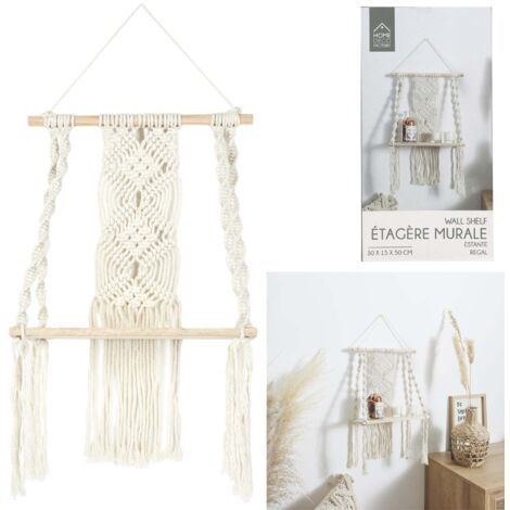 Étagère - HOME DECO FACTORY - Déco Boho - Beige et Marron (1/5)
