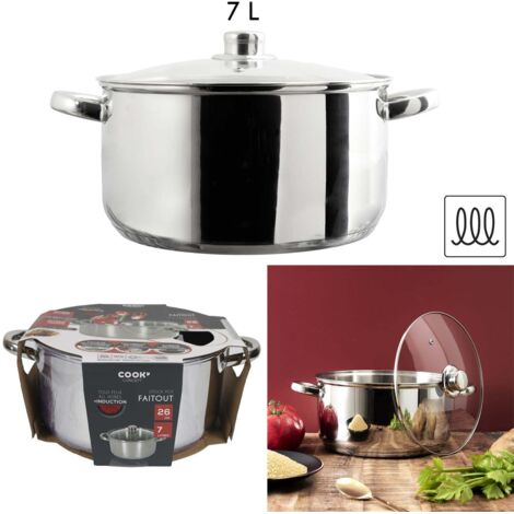 Faitout Metal Avec Couvercle Induction 7l