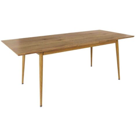 The Home Deco Factory – Table extensible marron pour 6 à 8 personnes – Mécanisme d'extension simple – Finition élégante et facile à entretenir