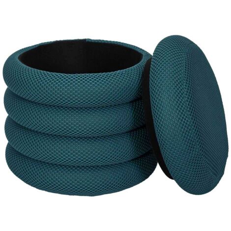 The Home Deco Factory – Pouf de rangement bleu – Assise d'appoint légère – Design moderne pour salon et chambre – Conception fonctionnelle