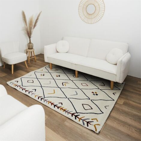 Tapis - HOME DECO FACTORY - Djerba - Berbère - Épuré - Multicolore (1/4)