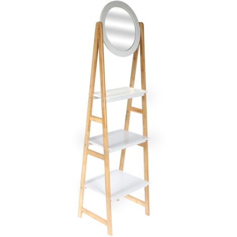 étagère - Home Deco Factory - Copenhague - Avec Miroir - Blanc (1/5)