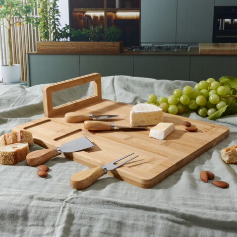 PLANCHE A FROMAGE BAMBOU AVEC 4 COUTEAUX M6 (1/5)