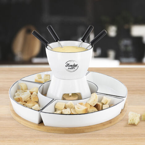 Coffret à Fondue - COOK CONCEPT - Support en Bambou - Coupelles x4 - Multicolore (1/5)