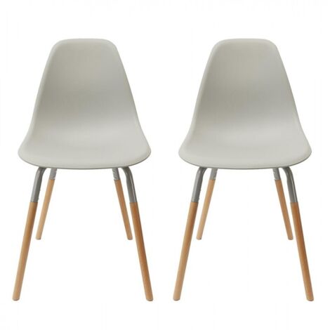 The Home Deco Factory – Lot de 4 chaises scandinaves grises – Structure en bois brut – Assise confortable – Design épuré pour salon (1/7)