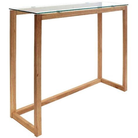 The Home Deco Factory – Console rectangulaire en verre et bois – Dimensions 100x32x87 cm – Élégante pour décoration moderne – Livrée en kit