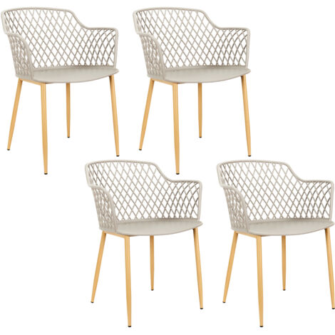Fauteuil Exterieur Malaga Taupe - Lot De 4
