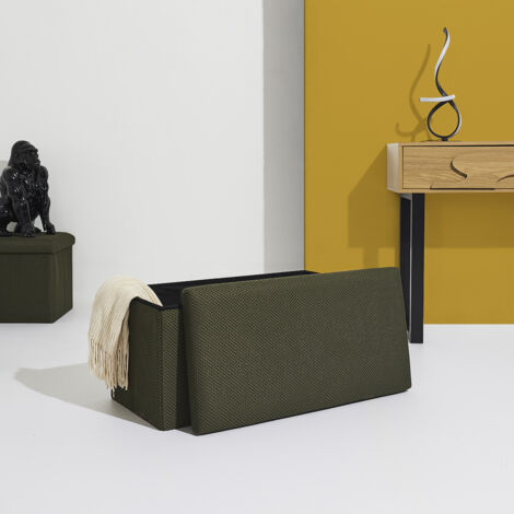 Coffre Banc Pliable - HOME DECO FACTORY - Atome - Kaki (1/5)