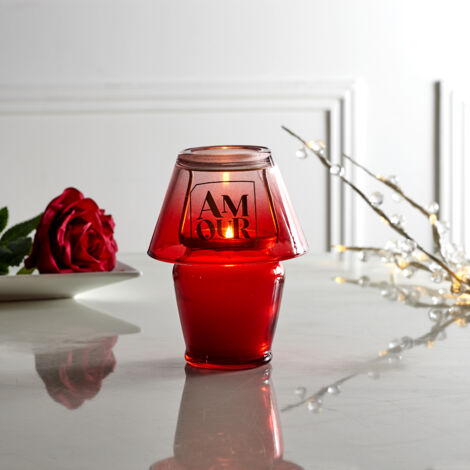 Bougie - THE CONCEPT FACTORY - Parfumée - Lampe Amour - Rouge (1/4)