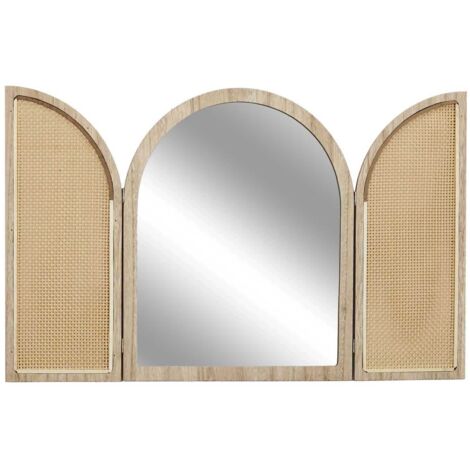 The Home Deco Factory – Miroir sur pied en verre naturel – Dimensions 40x50 cm – Design à volets modulables – Apportez une touche d'élégance exotique (1/4)