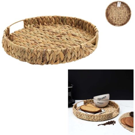 Plateau Rond - HOME DECO FACTORY - Tressage Naturel - Marron (1/3)