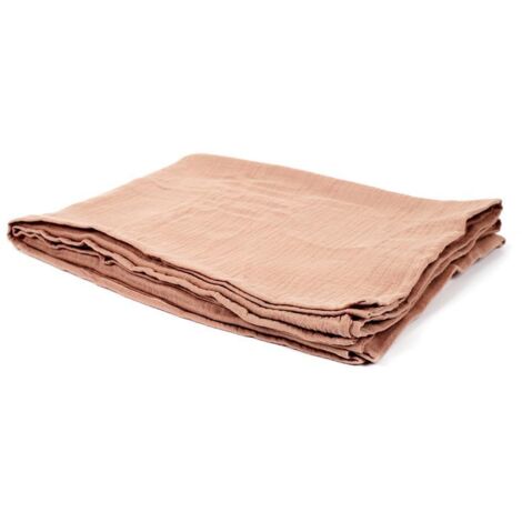 Plaid Gaze De Coton Rose Litchi 120x150cm