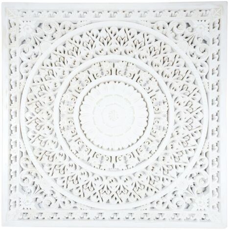 Décoration murale en MDF blanc 80x80 cm – Moulure élégante pour intérieur moderne – Facile à coller sur mur