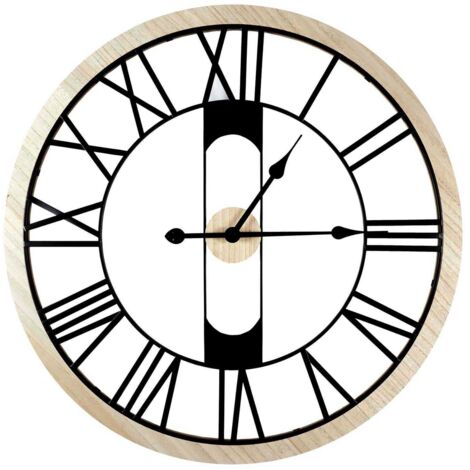 Horloge Silencieuse Bois Et Metal D70cm Jack