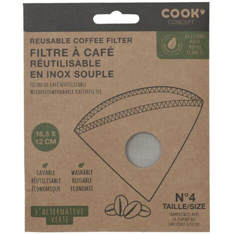 Filtre à Café Réutilisable - COOK CONCEPT - Gris (1/4)