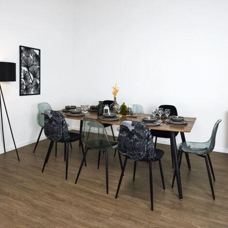 Table extensible 6 à 8 personnes en MDF effet chêne – Dimensions 210x90cm – Mécanisme d'extension facile – Finition élégante (1/5)