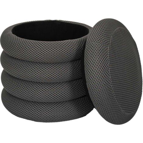 Pouf Rangement Atome Gris
