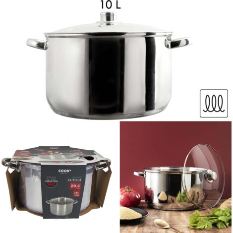 Faitout Metal Avec Couvercle Induction 10l