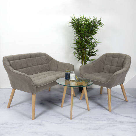 The Home Deco Factory – Canapé droit 3 places – Confortable en tissu taupe – Style cocooning moderne – Dimensions 200x90cm – Idéal pour salon spacieux (1/5)