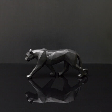 Objet déco panthère 40x8x18 cm en polyrésine noir (1/3)