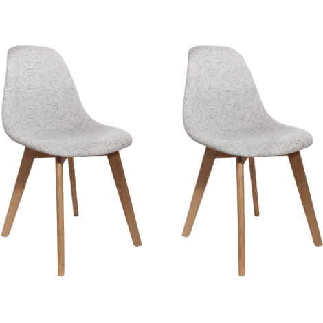 Lot de 2 Chaises - HOME DECO FACTORY - Grosse Maille - Confortables - Grises (1/5)