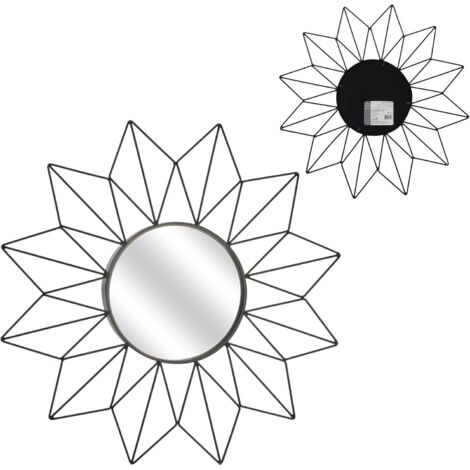Miroir - HOME DECO FACTORY - Soleil - Géométriques - Filaires - Noir (1/5)