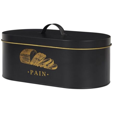BOITE METAL NOIR ET DORE PAIN M6