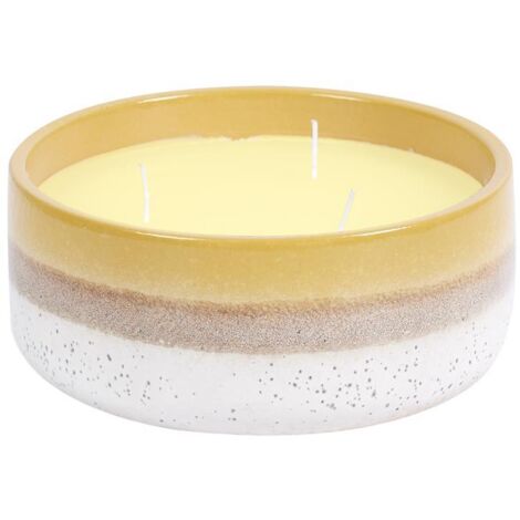 Bougie - HOME DECO FACTORY - Parfumée - Céramique - Citronnelle - Jaune (1/5)