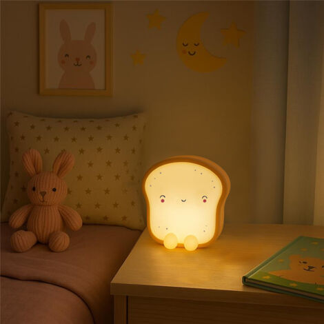 Veilleuse - THE CONCEPT FACTORY - Tartine Kawaii - Couleur Changeante - Beige et Blanc (1/5)