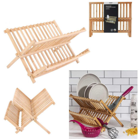 Égouttoir à Vaisselle - COOK CONCEPT - Pliable - Bambou (1/5)