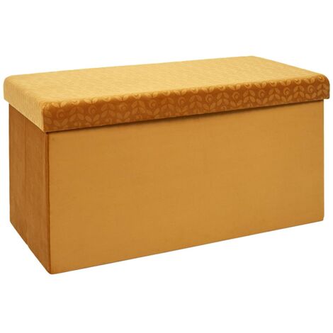 Coffre Banc Pliable - HOME DECO FACTORY - Retro - Jaune (1/7)