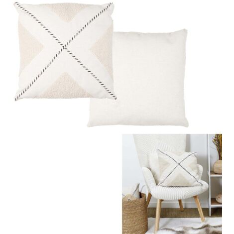 Coussin - HOME DECO FACTORY - Tufté - Géométrique - Beige (1/5)