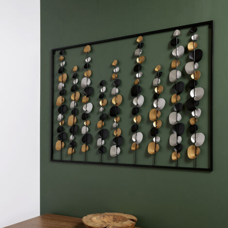 Décoration murale fleuri en métal 100 x 70 cm