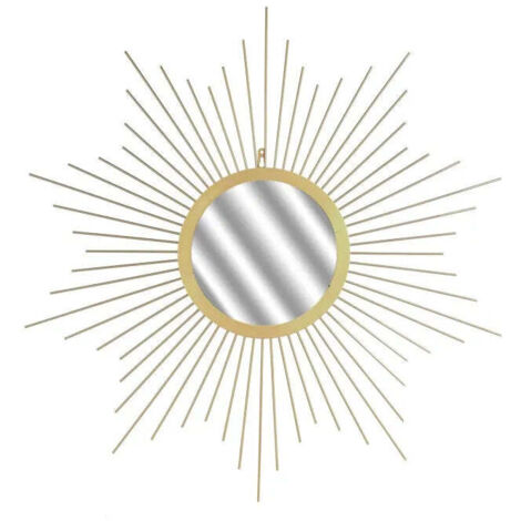The Home Deco Factory – Miroir soleil doré 66cm – Forme ronde – Verre et métal – Design moderne pour intérieur – Poids léger 0,929kg