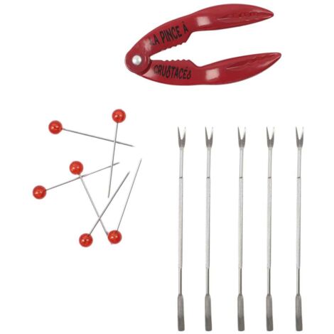 Coffret crustacés - Pique fourchette et pince - Bois - Livraison gratuite (1/4)