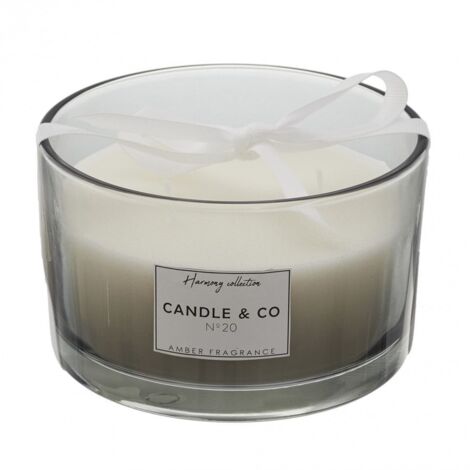 Bougie - HOME DECO FACTORY - HARMONY - Parfumée - 3 Mèches - Grise (1/4)